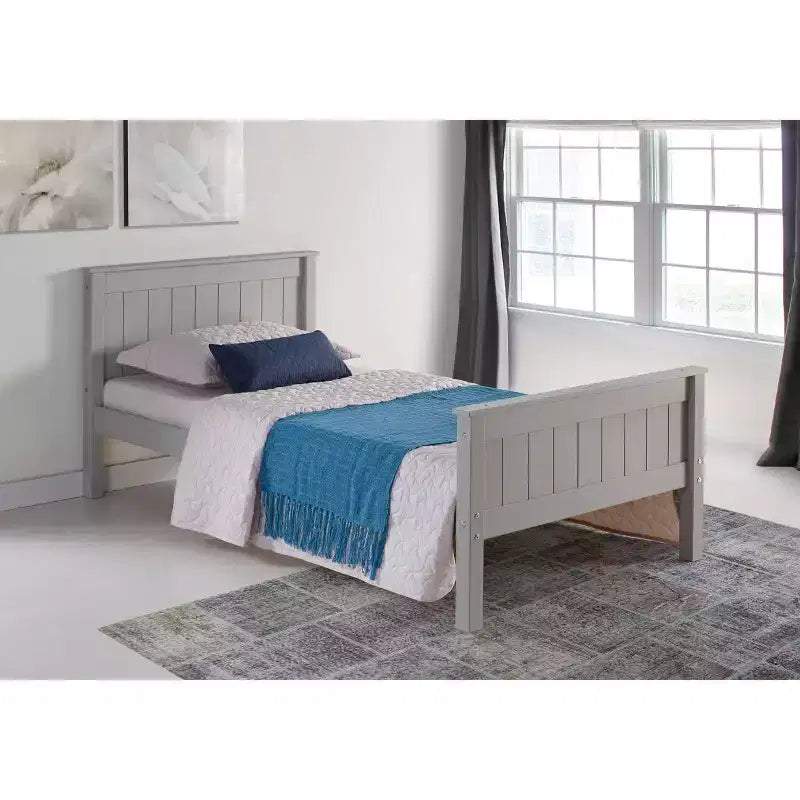 Struttura letto a piattaforma, grigio tortora – Singolo