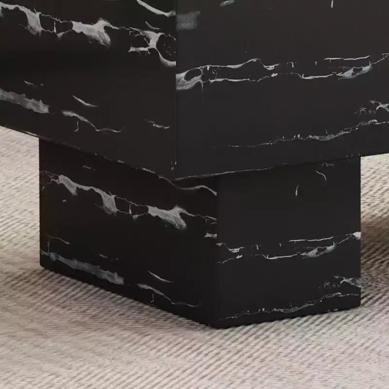 Tavolino da caffè rettangolare da 43" – Nero / Grigio / Noce / Bianco / Legno | Base a doppio piedistallo