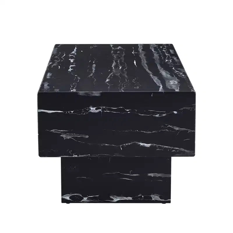 Tavolino da caffè rettangolare da 43" – Nero / Grigio / Noce / Bianco / Legno | Base a doppio piedistallo