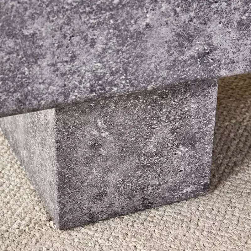 Tavolino da caffè rettangolare da 43" – Nero / Grigio / Noce / Bianco / Legno | Base a doppio piedistallo