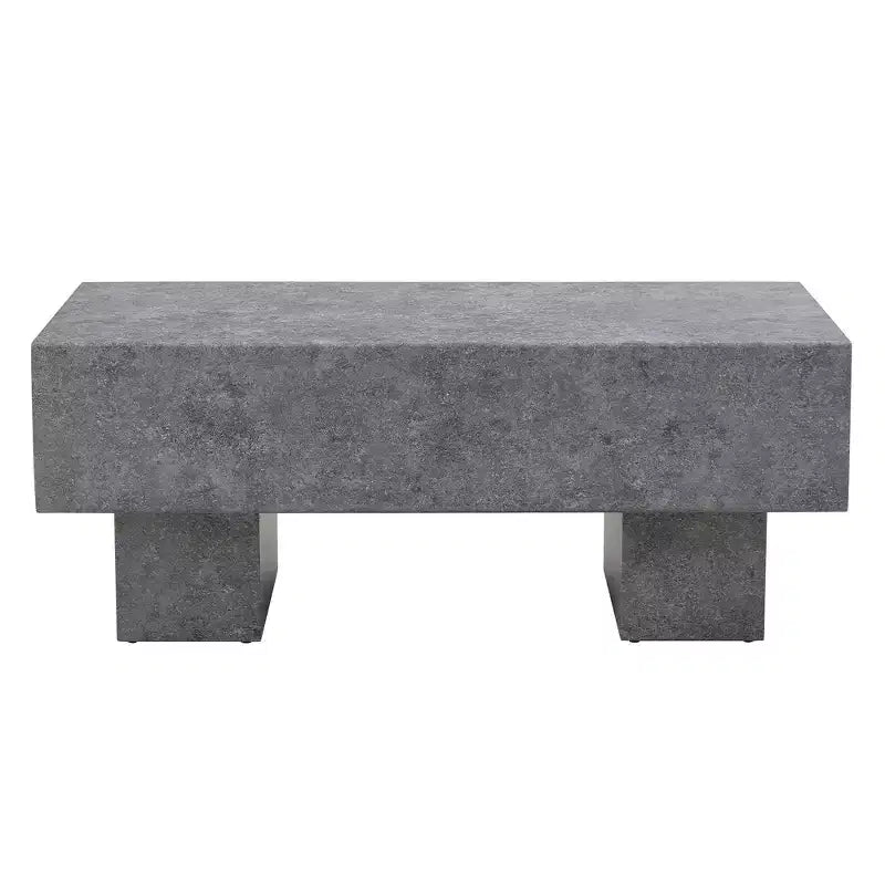 Tavolino da caffè rettangolare da 43" – Nero / Grigio / Noce / Bianco / Legno | Base a doppio piedistallo
