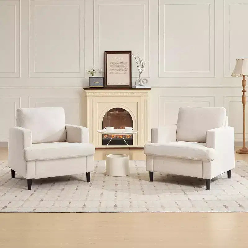 Poltrona d'accento in lino, Beige / Grigio scuro, Posto singolo