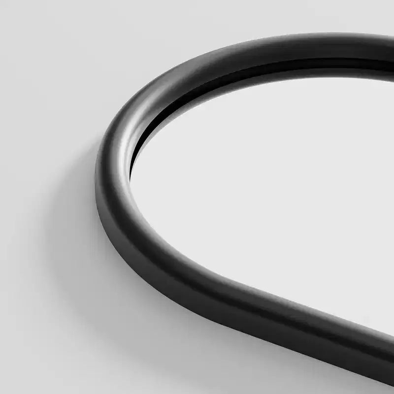 Specchio da parete ad arco nero, in legno massello, 53 cm L x 162,5 cm H