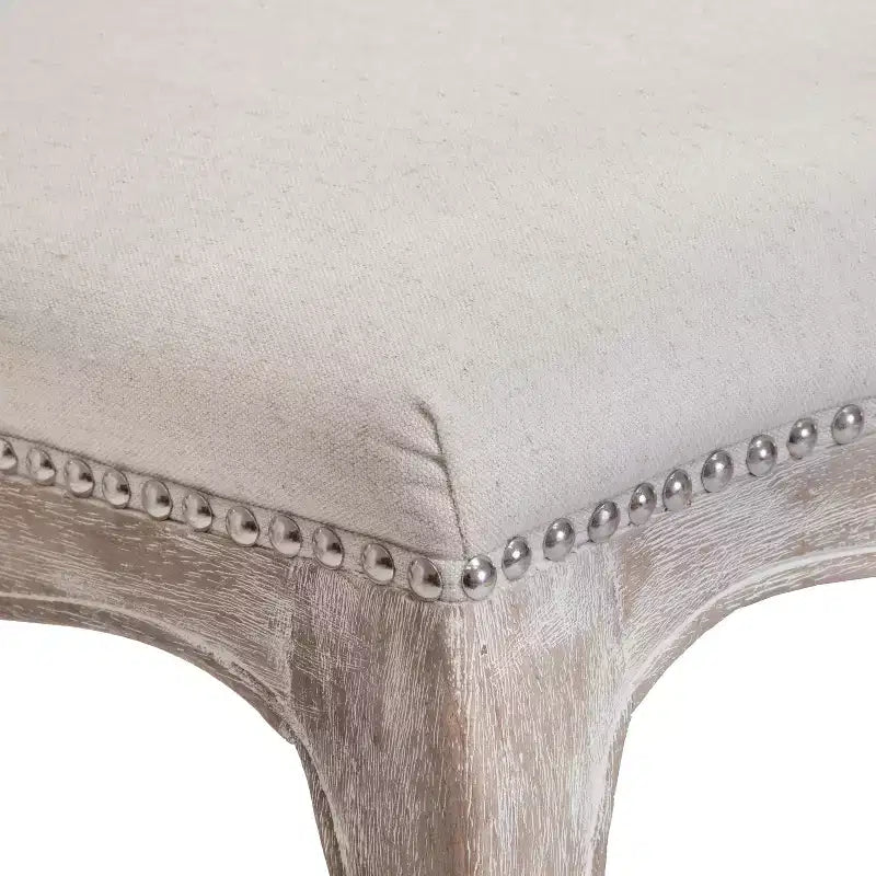 Sedie da pranzo imbottite trapuntate contemporanee grigie con borchie, set da 2