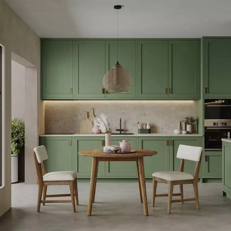 Sedia da pranzo imbottita con schienale diviso, Beige, Set di 2