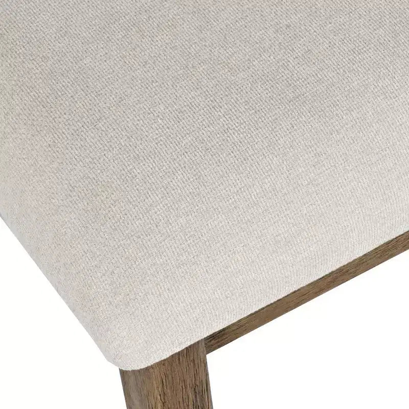 Sedia da pranzo imbottita con schienale diviso, Beige, Set di 2