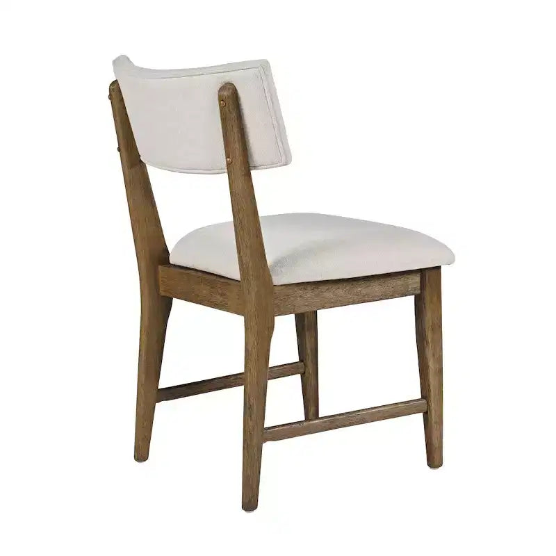 Sedia da pranzo imbottita con schienale diviso, Beige, Set di 2