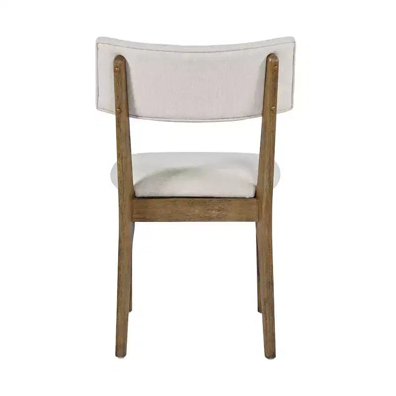 Sedia da pranzo imbottita con schienale diviso, Beige, Set di 2