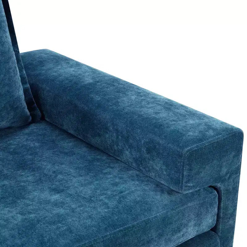 Poltrona in ciniglia – Nero / Blu / Verde, imbottita, 1 posto