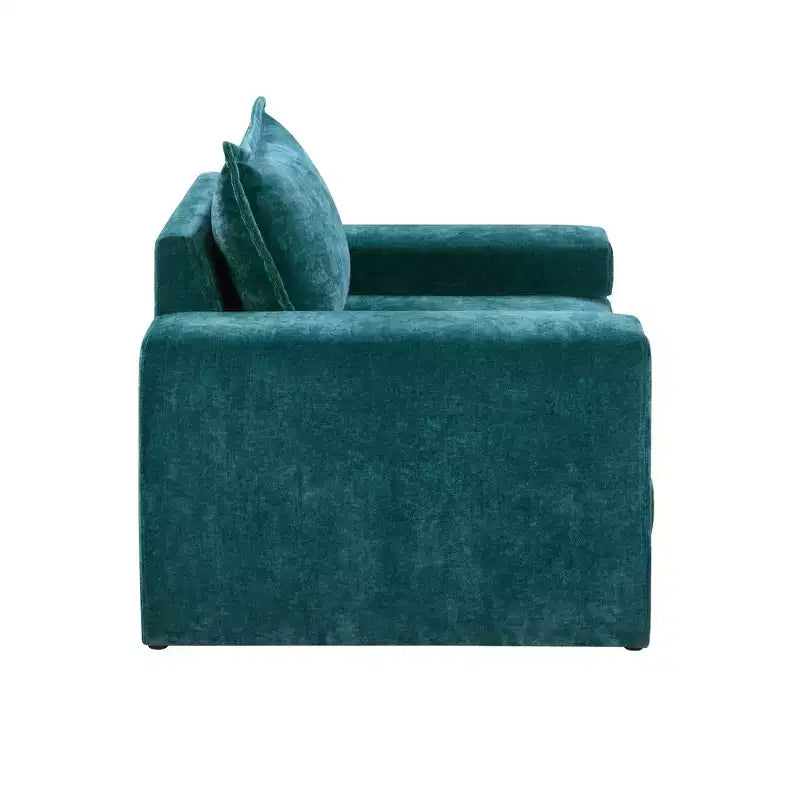 Poltrona in ciniglia – Nero / Blu / Verde, imbottita, 1 posto