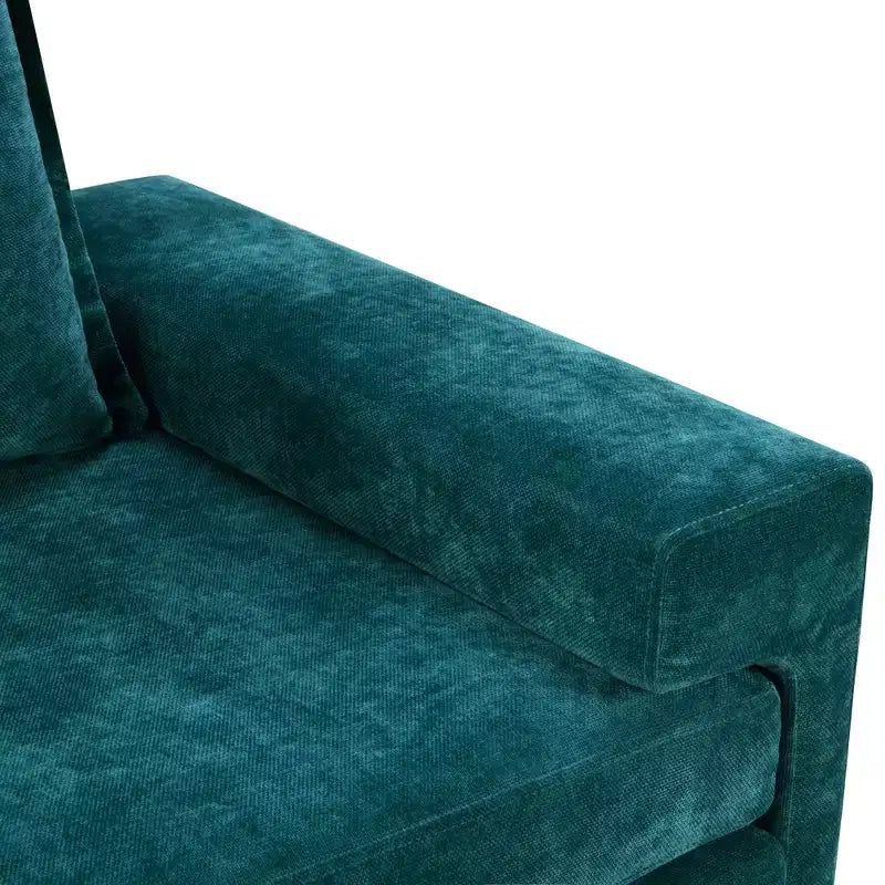 Poltrona in ciniglia – Nero / Blu / Verde, imbottita, 1 posto