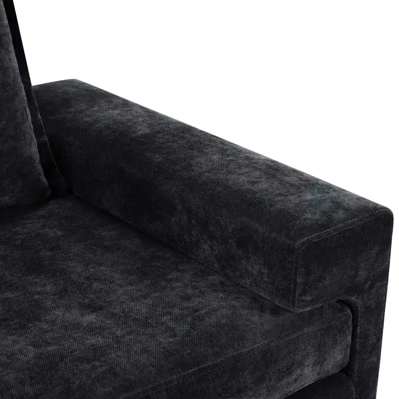 Poltrona in ciniglia – Nero / Blu / Verde, imbottita, 1 posto