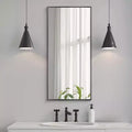 Specchio da Parete Rettangolare – Nero / Oro / Argento, Cornice Sottile in Alluminio, 91 × 61 cm
