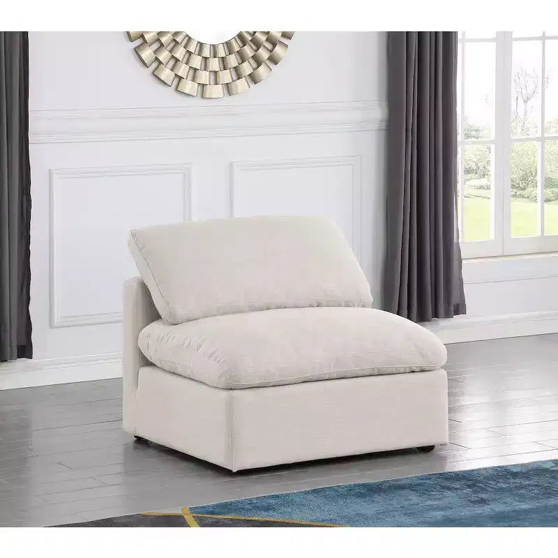 Poltroncina senza braccioli in lino, un posto – Nera / Crema / Grigia / Blu Navy / Bianca