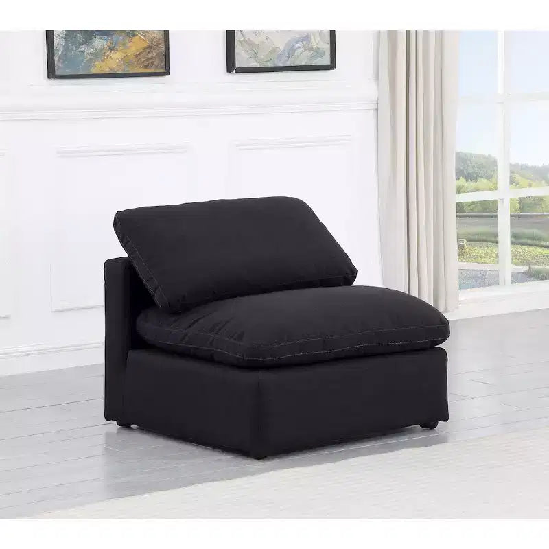Poltroncina senza braccioli in lino, un posto – Nera / Crema / Grigia / Blu Navy / Bianca