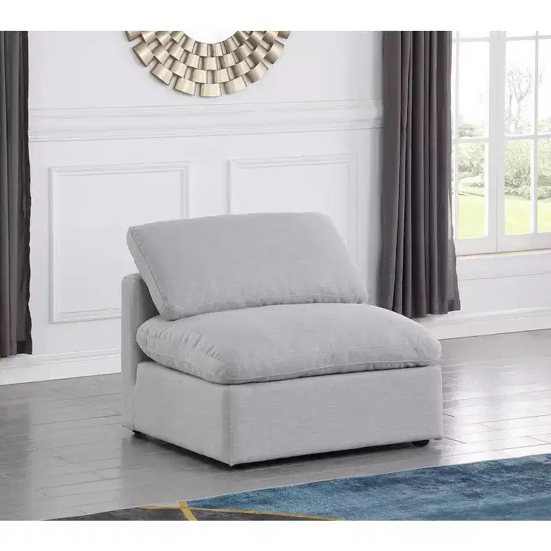 Poltroncina senza braccioli in lino, un posto – Nera / Crema / Grigia / Blu Navy / Bianca