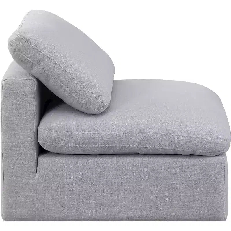 Poltroncina senza braccioli in lino, un posto – Nera / Crema / Grigia / Blu Navy / Bianca