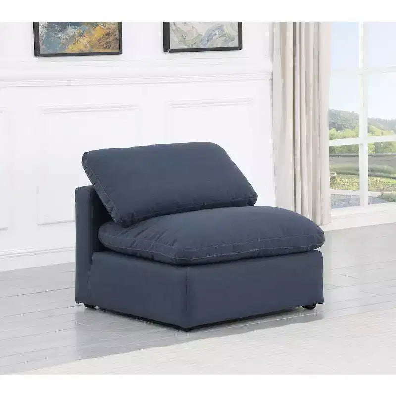 Poltroncina senza braccioli in lino, un posto – Nera / Crema / Grigia / Blu Navy / Bianca