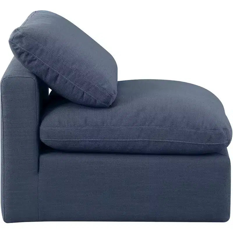 Poltroncina senza braccioli in lino, un posto – Nera / Crema / Grigia / Blu Navy / Bianca