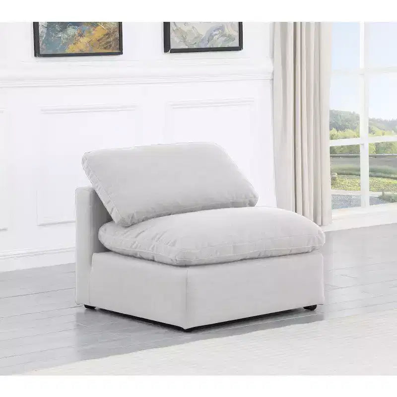 Poltroncina senza braccioli in lino, un posto – Nera / Crema / Grigia / Blu Navy / Bianca