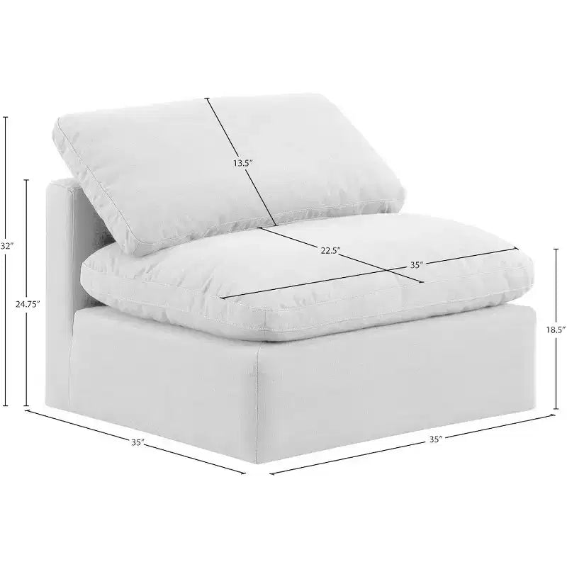 Poltroncina senza braccioli in lino, un posto – Nera / Crema / Grigia / Blu Navy / Bianca