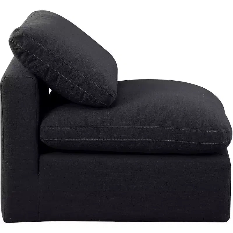 Poltroncina senza braccioli in lino, un posto – Nera / Crema / Grigia / Blu Navy / Bianca