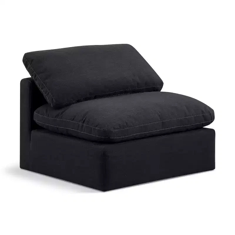 Poltroncina senza braccioli in lino, un posto – Nera / Crema / Grigia / Blu Navy / Bianca