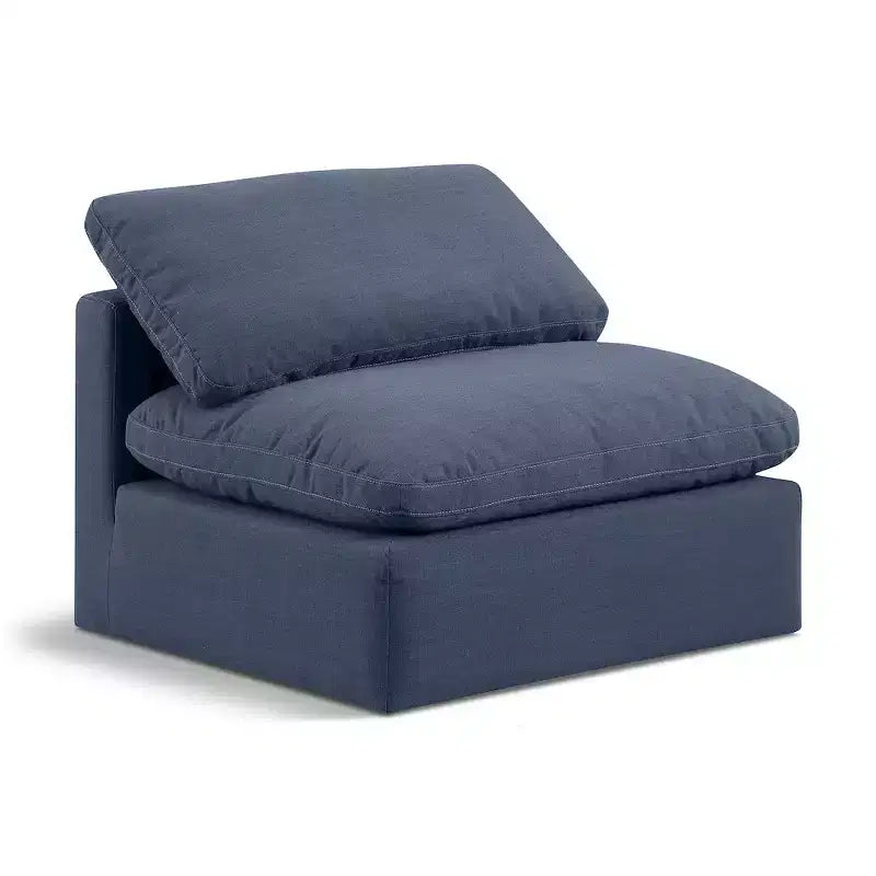 Poltroncina senza braccioli in lino, un posto – Nera / Crema / Grigia / Blu Navy / Bianca