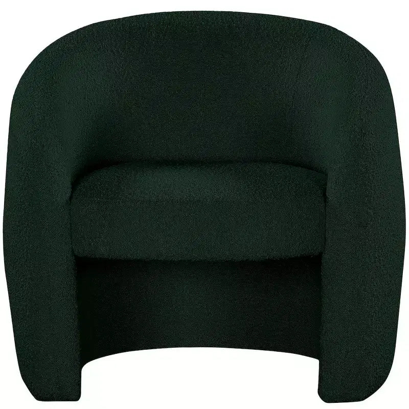 Poltrona accentata singola in similpelle blu/cognac/verde e tessuto bouclé