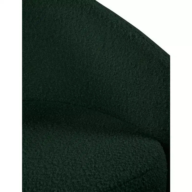 Poltrona accentata singola in similpelle blu/cognac/verde e tessuto bouclé