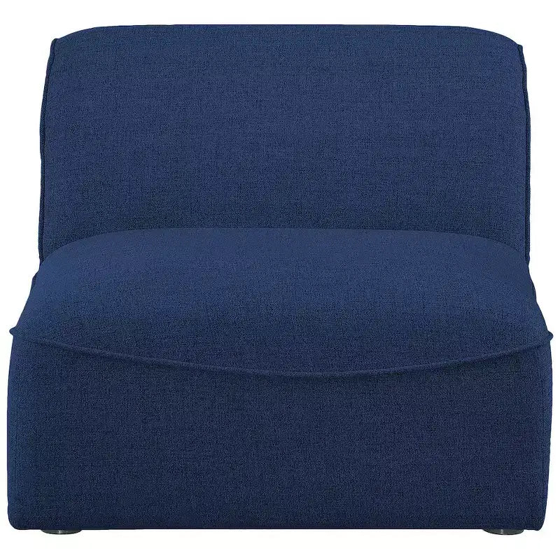 Poltrona d'accento senza braccioli in lino color crema, modulare, 1 posto