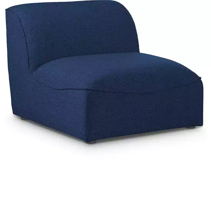 Poltrona d'accento senza braccioli in lino color crema, modulare, 1 posto