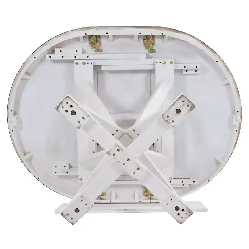 Set da pranzo allungabile rotondo, marrone/grigio, 4–6 posti, 5 pezzi