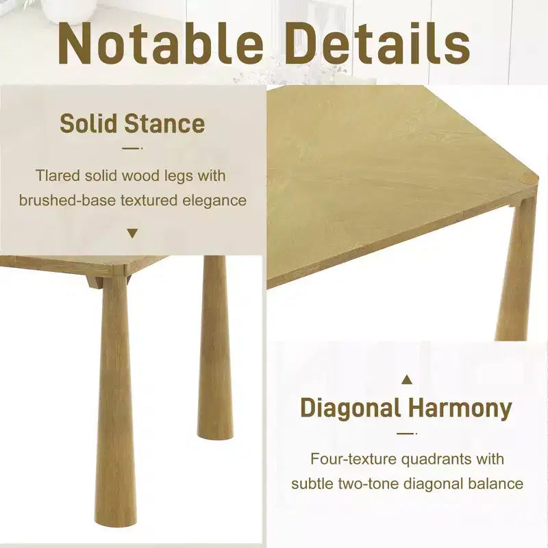 Set da 7 pezzi da tavolo da pranzo, espresso/legno naturale lavato, 6 posti a sedere
