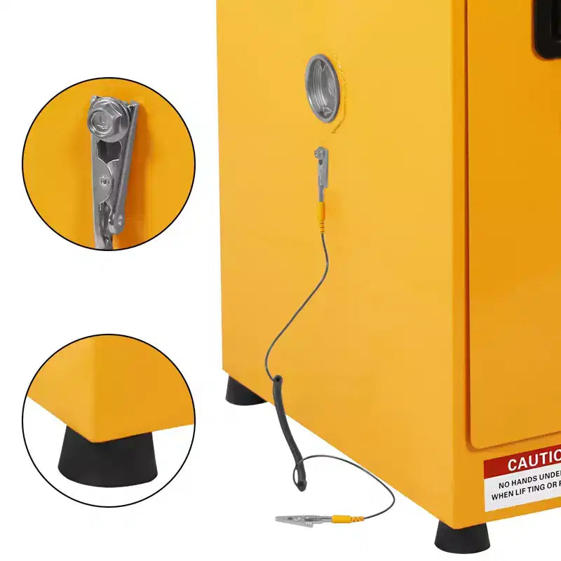 Armadietto di sicurezza per liquidi infiammabili, Giallo, Porta singola, 43,2 cm L x 43,2 cm P x 55,9 cm A