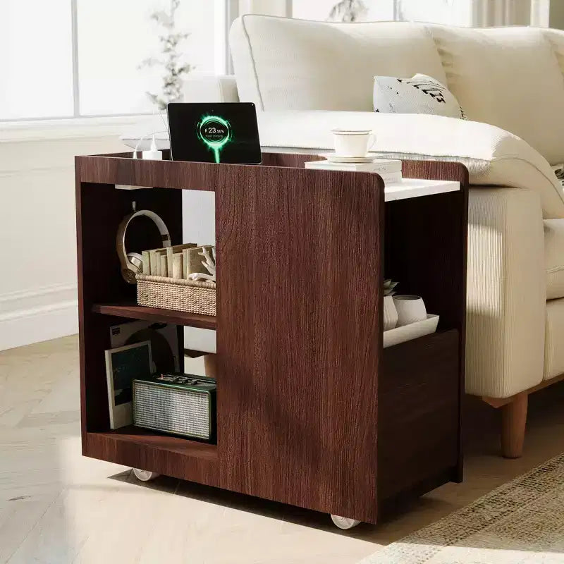 Tavolino con Ruote | Rovere Scuro / Rovere / Noce | 1 Posto