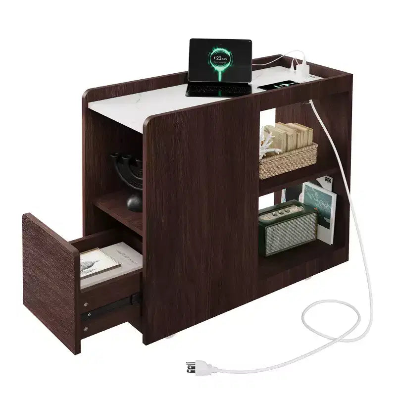 Tavolino con Ruote | Rovere Scuro / Rovere / Noce | 1 Posto