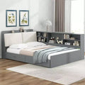 FAMYYT Full Size Platform Bed?With Storage Headboard, Shelves and 2 Drawers, Easy Assembly