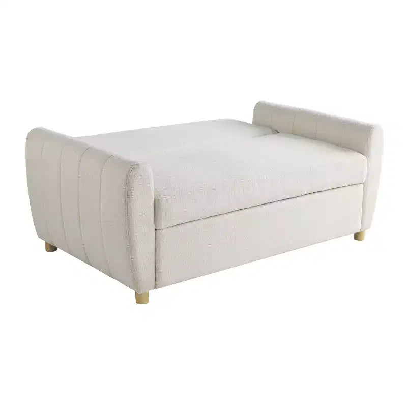 Divano Letto Convertibile a Due Posti – Avorio Intrecciato – 2 Posti a Sedere