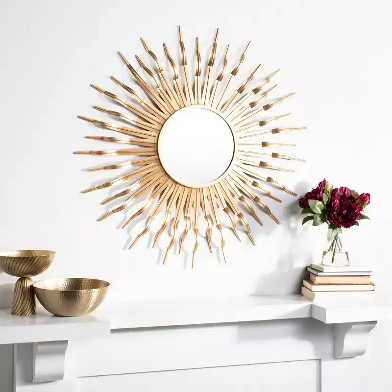 Specchio da parete Sunburst – Oro / Antracite