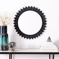 Specchio da Parete Rotondo – Cornice in Ferro Nero, 17" x 17", Singolo