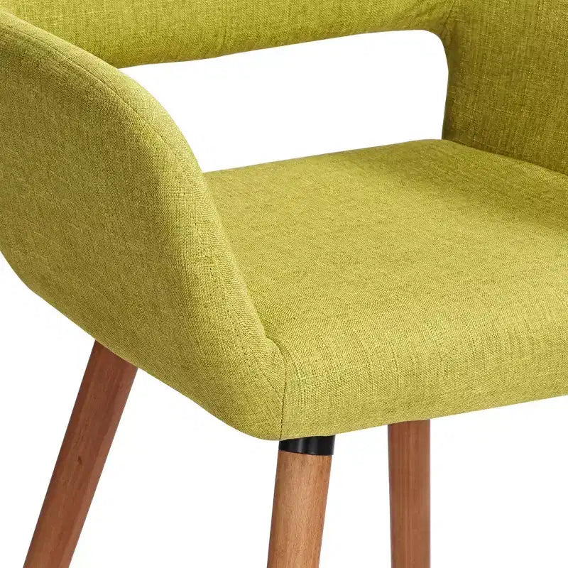 Sedia da pranzo moderna di metà secolo imbottita verde, 1 posto