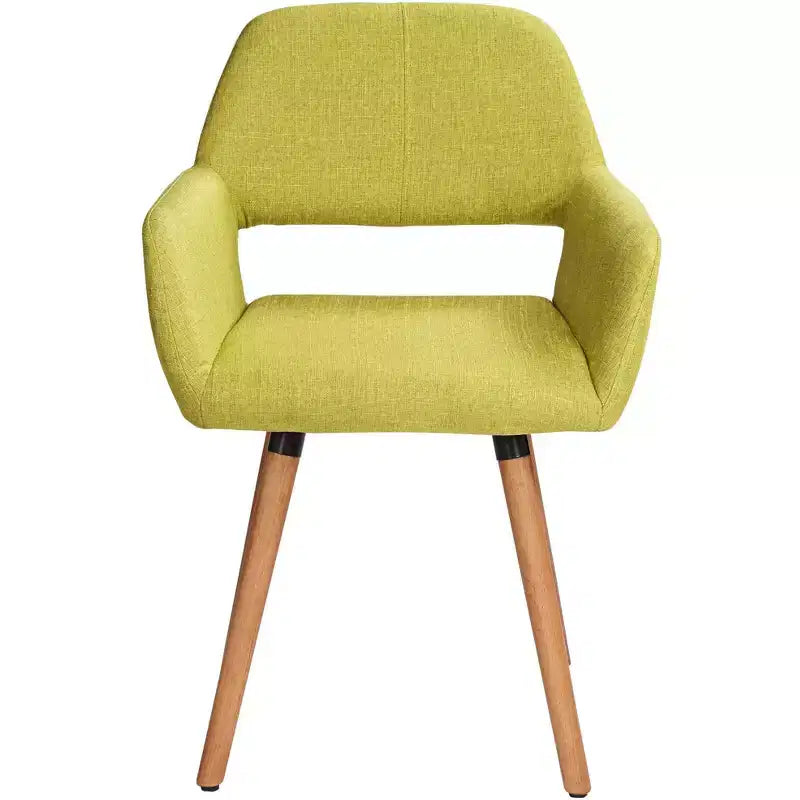 Sedia da pranzo moderna di metà secolo imbottita verde, 1 posto