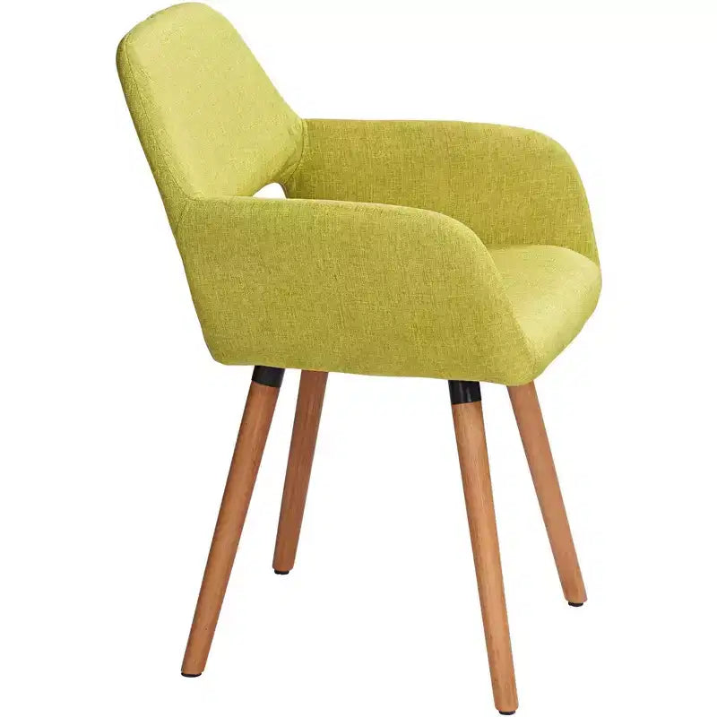 Sedia da pranzo moderna di metà secolo imbottita verde, 1 posto