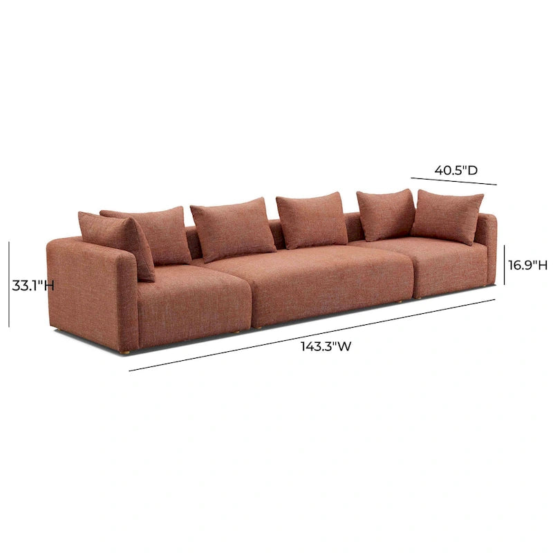 Set divani in bouclé crema e lino – 3 pezzi, 3–4 posti