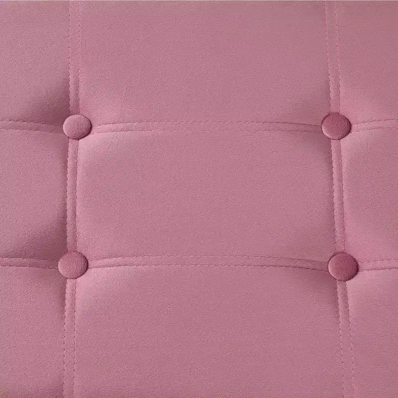Panca Contenitore Pieghevole in Velluto – Beige / Grigio / Rosa, 109 cm, 1 Persona