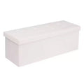 Panca Contenitore Pieghevole in Velluto – Beige / Grigio / Rosa, 109 cm, 1 Persona